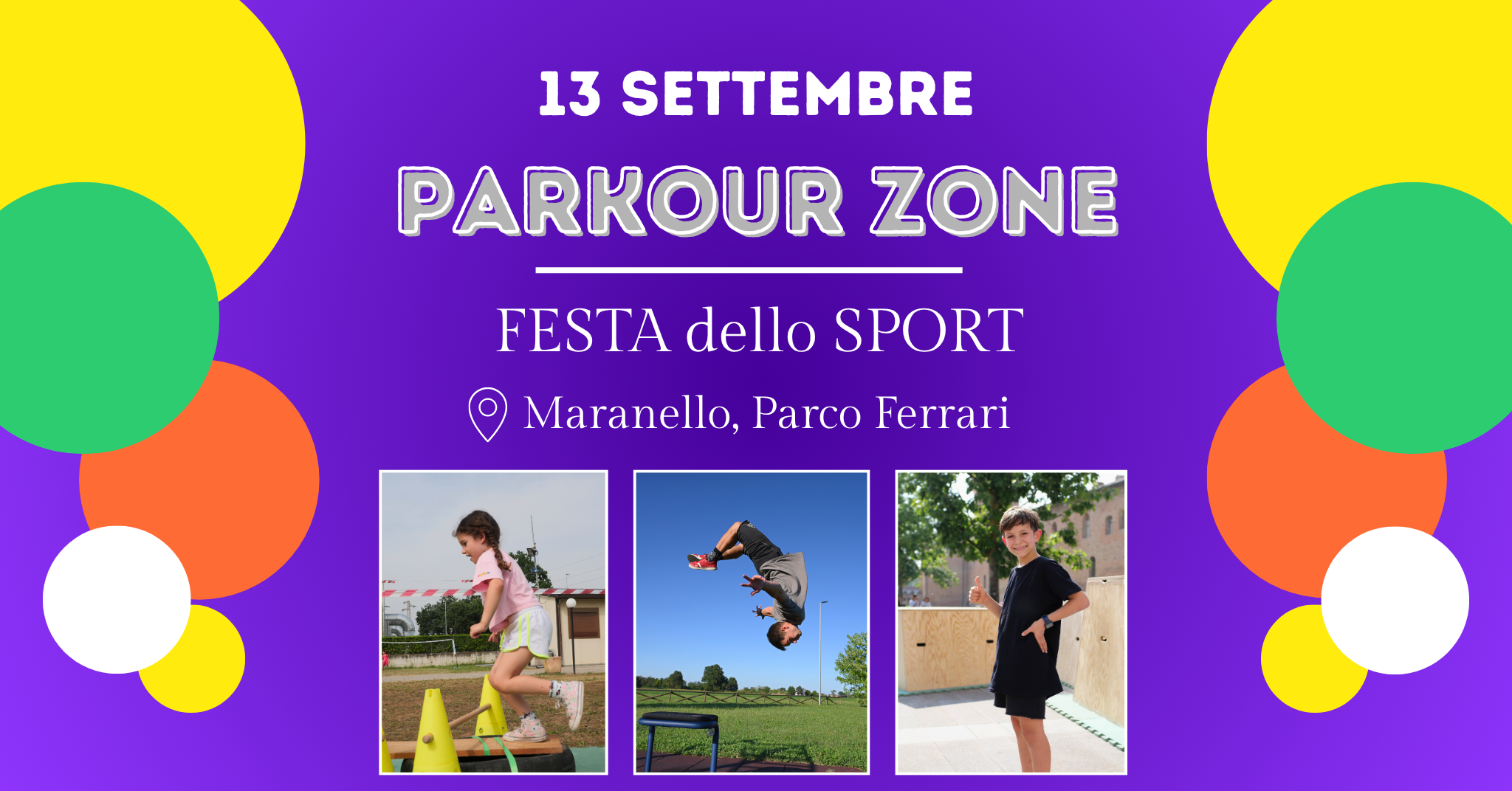 Evento Parkour Zone alla Festa dello Sport di Maranello 2026 - Stage e competizioni di parkour presso MOTA A.S.D.
