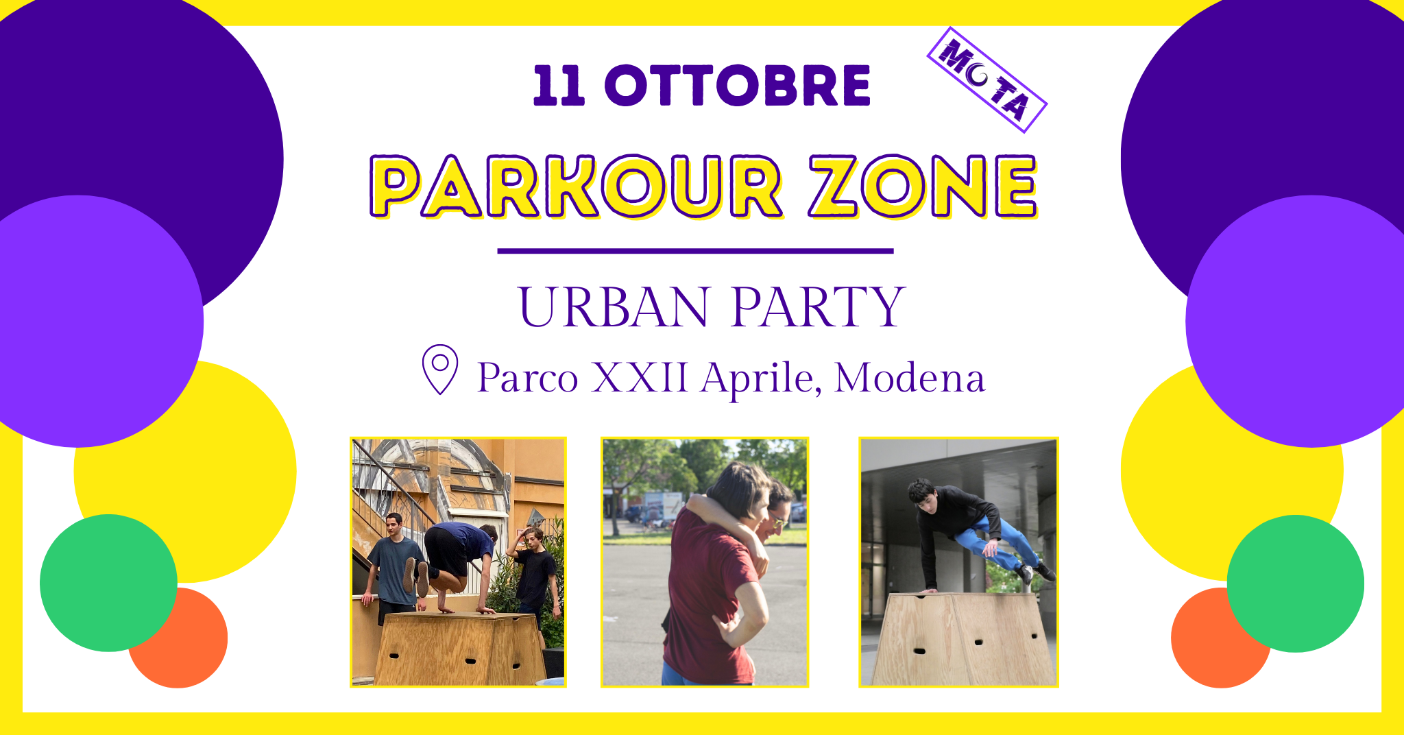 Parkour Zone- URBAN PARTY Parco XXII Aprile - Evento MOTA A.S.D.