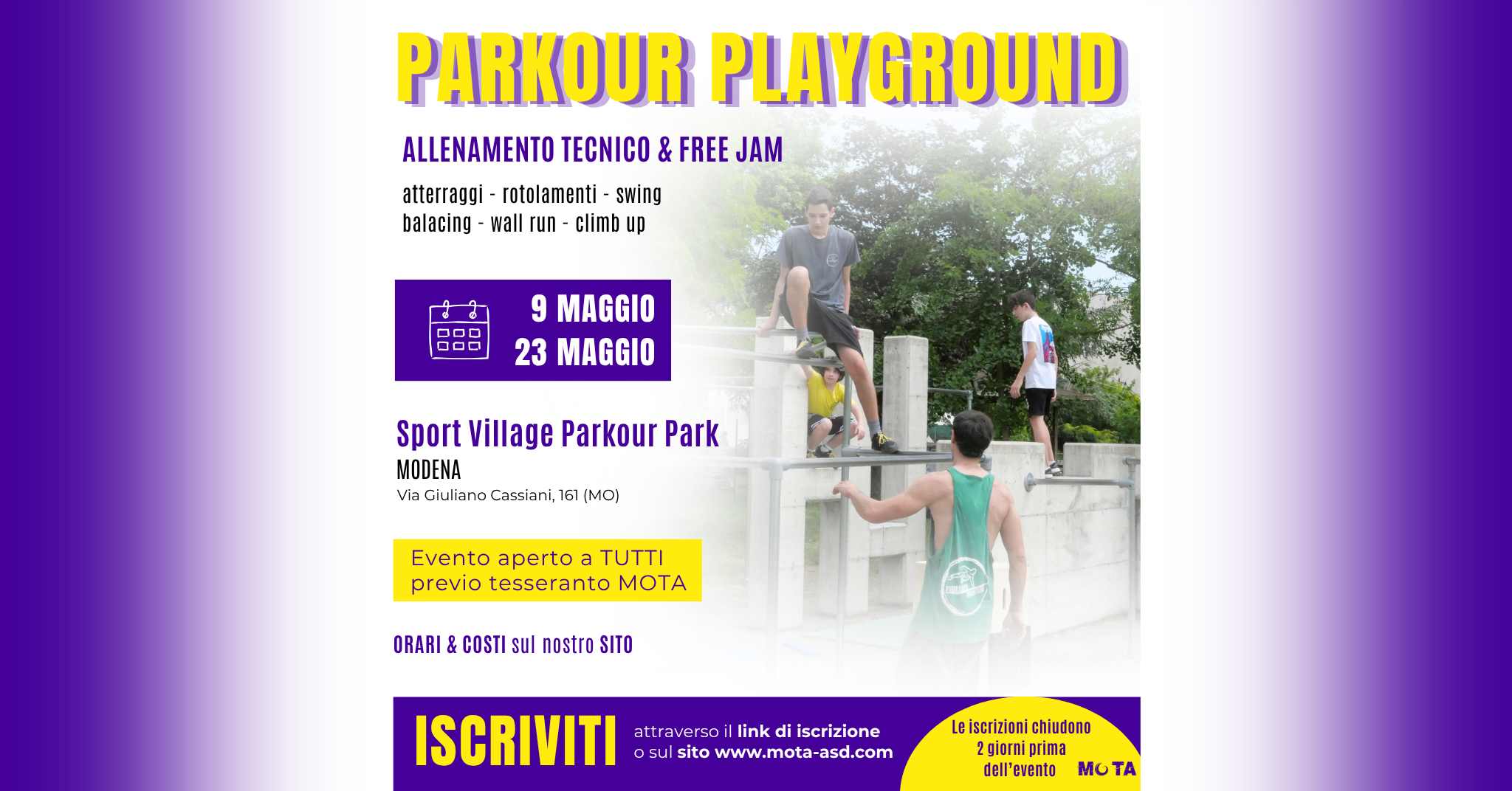 PARKOUR PLAYGROUND  |Allenamento Tecnico & Free Jam - Evento MOTA A.S.D.